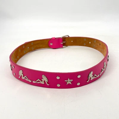 Mujer Talla L Rosa Cinturón Cuero Genuino Vestido Informal Barbie Desnuda Damas Estrellas Foto 1 de 4