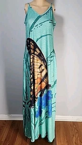 Nwt JTNFairy Bohemian Butterfly Maxi Beach Dress for Women - Casual Vacation. M - Picture 1 of 7