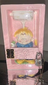 Vintage TOKAI Ceramic Boy In Stall With Lock Piggy Bank - Picture 1 of 6