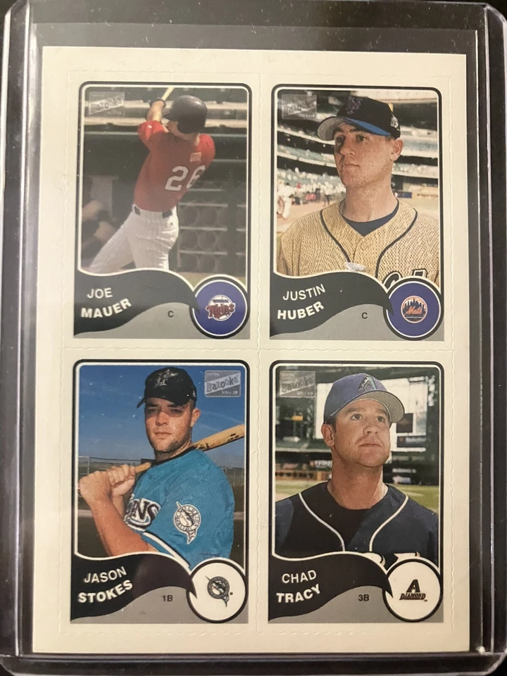 2003 Bazooka 4 on 1 Sticker #24 Joe Mauer/Huber/Stokes/Tracy - Image 1 of 2