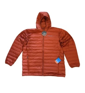Columbia Lake 22 Duck Down Hooded Full Zip Puffer Jacket Orange Men's Size 2XT - Picture 1 of 12