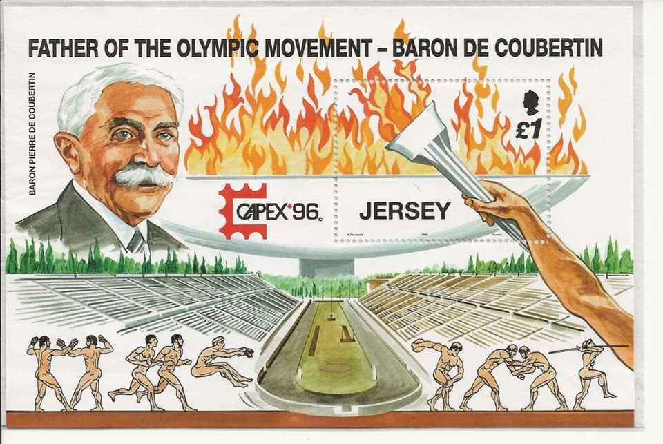 1996 - JERSEY - "OLYMPICS" - 1 HOJA DE RECUERDO MNH Foto 1 de 1