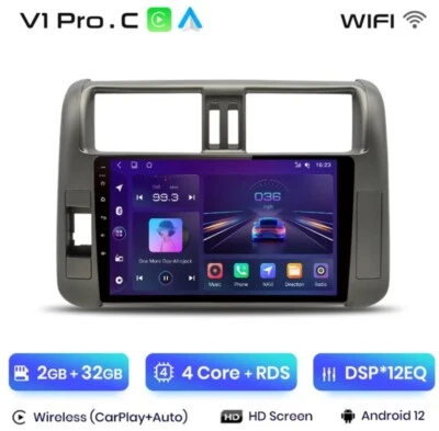RADIO 2 DIN 9" PARA TOYOTA LAND CRUISER BLUETOOTH 09/13 NAVEGADOR CARPLAY - Imagen 1 de 3