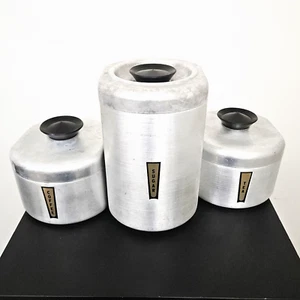 Vintage Kromex Aluminum Canister Set Sugar Coffee Tea Vtg  1950s MCM Kitchencore - Picture 1 of 14