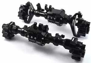 CNC Machined Alloy Front Rear Portal Axles Housing Black Traxxas TRX-4 Crawler - Picture 1 of 9