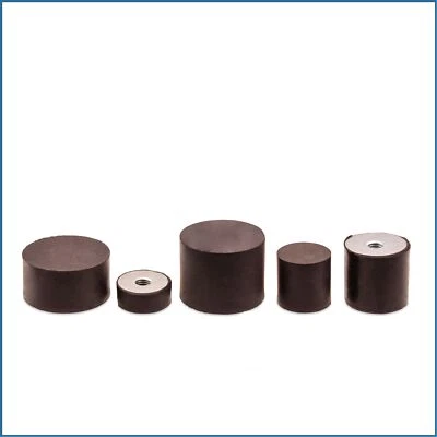 Gummipuffer Typ E Ø6-200mm M3-M20 in Hart, Mittel oder Weich Gummi-Metall-Puffer - Bild 1 von 2