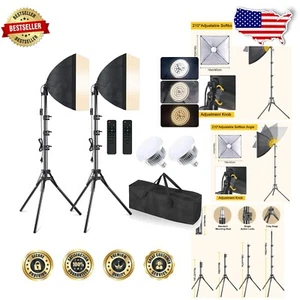 Professional 2-Pack 16'' Softbox Lighting with Tripod & Remote for Perfect Shots - Picture 1 of 9