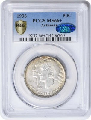 Arkansas Commemorative Silver Half Dollar 1936 MS66+ PCGS (CAC) - Image 1 of 4