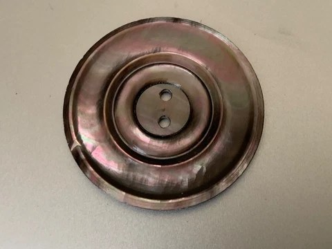 From a collection Antique French large Black Mother of Pearl Button engraved 3cm Cover