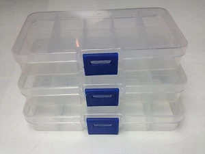 COMPARTMENT BOX SMALL 3X 10 ORGANISER STORAGE PLASTIC CRAFT BEAD NAIL FUSE BEADS - Picture 1 of 12