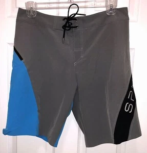 SPYDER Phenom 20" Grey Blue Black Board Shorts Swim Trunks NEW Mens Waist Sz 36 - Picture 1 of 4