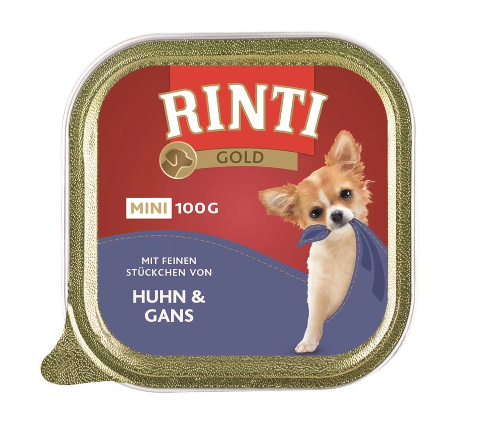 Rinti Gold Mini Huhn & Gans 16x 100g Nassfutter Feuchtnahrung Hundefutter - Bild 1 von 1