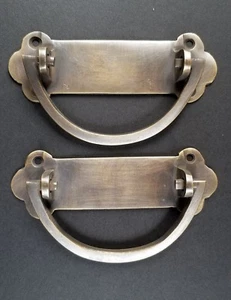 2 antike Kommode aus massivem Messing, Werkzeugkiste, Kofferraumgriffe 4-1/8 Zoll mit #P19 - Bild 1 von 7