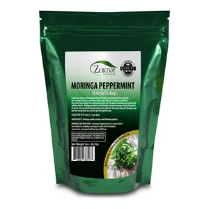 Moringa Peppermint Tea Bags (30) All-Natural, Premium - Caffeine-Free Herbal Tea - Picture 1 of 9