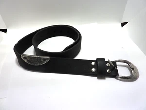 Vintage Levi Strauss SAN Francisco USA Leather Belt Men 32 BLACK Original - Picture 1 of 8