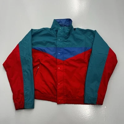 Chaqueta cortavientos vintage años 80 etiqueta roja The North Face bloques de color para hombre mediana Foto 1 de 4