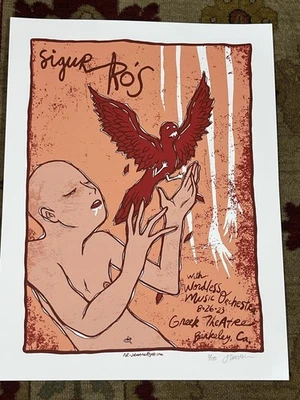 Sigur Ros Greek Theatre CA 2023 Silkscreen Tour Concert Poster 18x24 /285 - Image 1 of 2