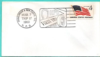 Highway Post Office HPO - First Trip- Rhinelander& New Lisbon, Wis / MB-398 - Image 1 of 2