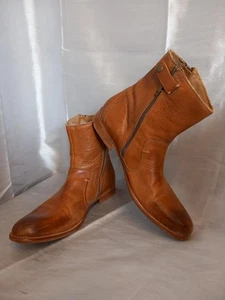 Men's Dune Brown Leather Full Zip Ankle Boots - Size 44 (UK10) - VGC - Picture 1 of 12