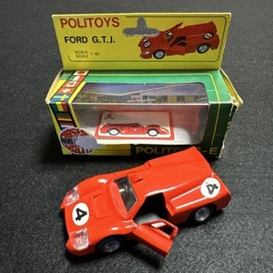 POLITOYS 1/43 Ford G.T.J Red Diecast Car w/ Box Made in Italy Opening Doors - Picture 1 of 15