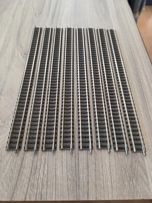 8 X Fleischmann N Gauge Profi Track Ballasted Straights 222mm Nickel Silver  - Image 1 of 3