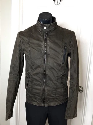 Jaqueta estilo motociclista Rogue masculina marrom tom terra tamanho pequeno - Imagem 1 de 4