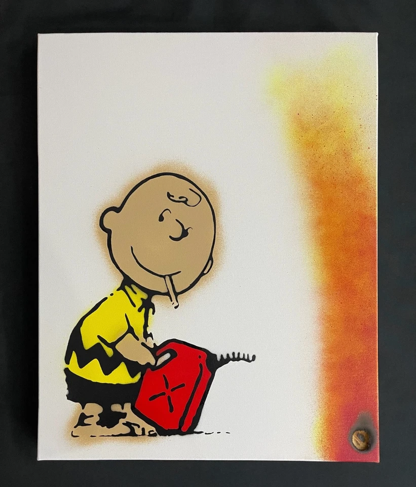 Banksy Rare Large Dismaland Painting 2015 with  paperwork - Image 1 of 4