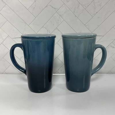 Tazas de té Dowan con infusor y tapa, taza de té, taza infusora de té de cerámica 2x lote de 2 Foto 1 de 4