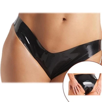 bellavib ® Damen 100% Natur Latex Gummi Slip schwarz Gr L - Bild 1 von 3