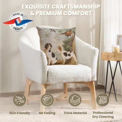 Throw Pillow Cover  - Hunting Dogs - Tapestry Woven Cushion Cover - 19x19 in New - Image 1 of 4