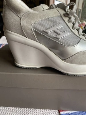 Sliver / Gray Hogan Wedge Sneakers Size 40 US 9 Women’s - Image 1 of 4