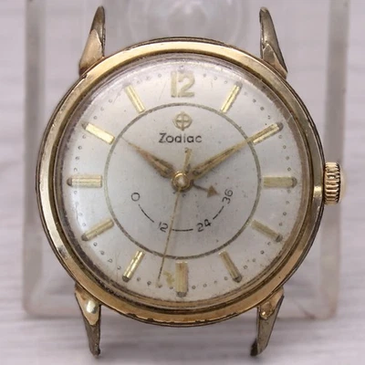 Reloj Automático Hombre Zodiac Power Reserve Vintage Chapado en Oro Para Reparación c.1424 Foto 1 de 4