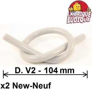 LEGO 2x Hose Pipe Pneumatic 4mm Diameter V2 104mm 13L Grey 37467 - Picture 1 of 1