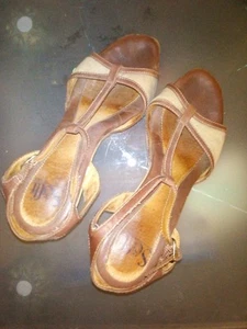 Vintage Sofft Canvas And Brown Leather - Bild 1 von 6