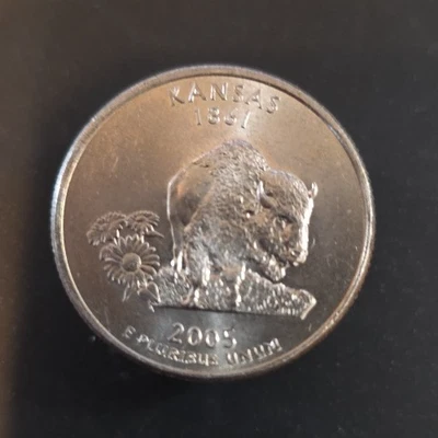 2005-P Kansas Statehood Quarter Circulated AU+ - Image 1 of 2