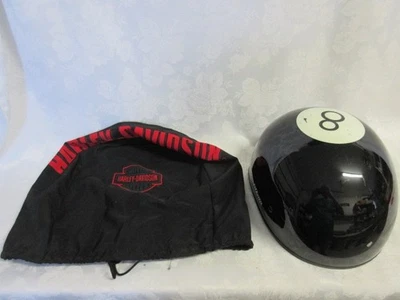 Genuine Harley Davidson 8 BALL DOT Motorcycle Black Glossy Half Helmet, Size LG - Image 1 of 4