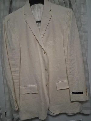 NEW TAGS ON UNWORN POLO RALPH LAUREN BLAZER ITALY MADE $895 44L all linen - Image 1 of 4