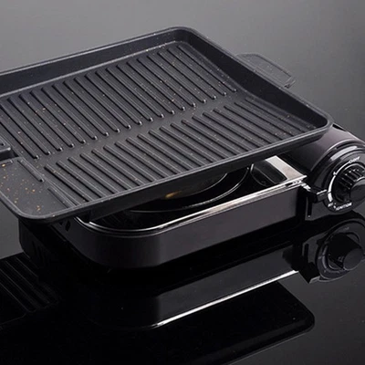 Aluminum Alloy Gill Pan Practical Barbecue Grill Griddle BBQ Tool (Black) - Image 1 of 4