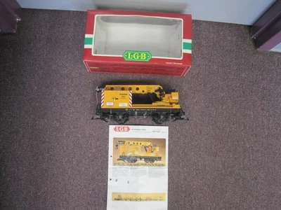 LGB 4042 G Scale Matra Yellow Construction Crane Car W Box & Instructions - Image 1 of 4