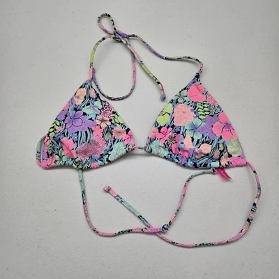 Victoria's Secret Women Bra Medium Purple Floral Halter Triangle Top - Image 1 of 4
