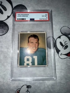 1950 Bowman Football #2 John Greene PSA 6 New Slab - Picture 1 of 2