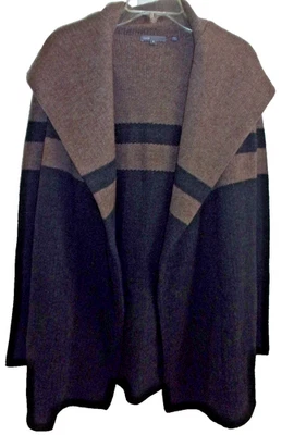 SUÉTER CÁRDIGAN DE CACHEMIR ALPACA YAK LANA VINCE GRIS CARBÓN Y MARRÓN USADO EN EXCELENTE ESTADO S M Foto 1 de 4