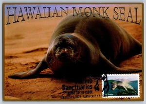 #5713h National Marine Sanctuaries Hawaiian Monk Seal FDC Maxi Card - Picture 1 of 2