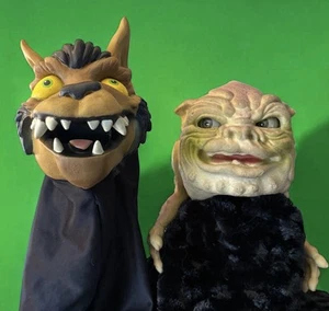 Vintage Boglins Drool 1987 & Big Bad Wolf 2001 Handpuppen (wie besehen) - Bild 1 von 8