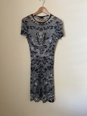 Vestido Vivienne Tam Dragón Malla Años 90 De Colección Gris Talla 2 Foto 1 de 4
