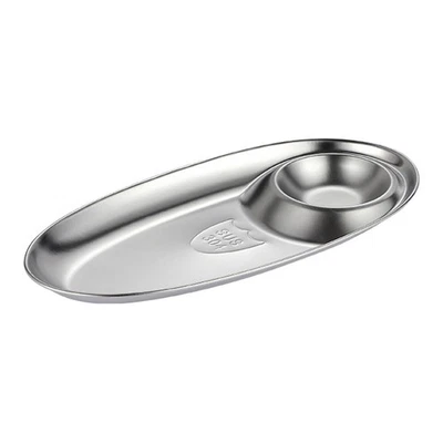  1pc 304 Acciaio inossidabile Piatti per salsa Spuntino Frutta Piatto da dessert - Immagine 1 di 4