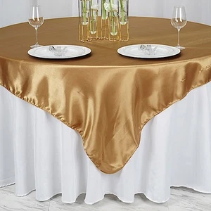 30 SATIN SQUARE 72x72" Table OVERLAYS Wedding Party Catering Wholesale Linens - Picture 1 of 212