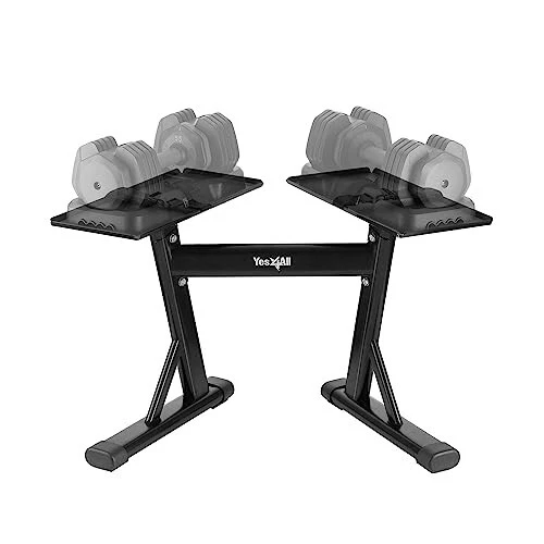 Yes4All Adjustable Dumbbell Stand - 160 Pound Capacity Spotter Rack & Weight...