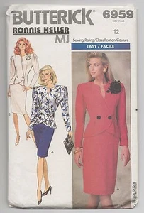 Chaqueta Falda Butterick Couture 6959 Misses Patrón Talla 12 por Ronnie Heller - Imagen 1 de 2