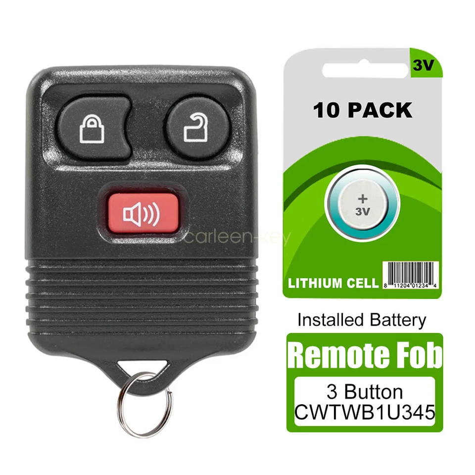 10 para 1998 - 2005 Ford F150 F250 F350 controle remoto chaveiro de carro CWTWB1U212, CWTWB1U345 - Imagem 1 de 4